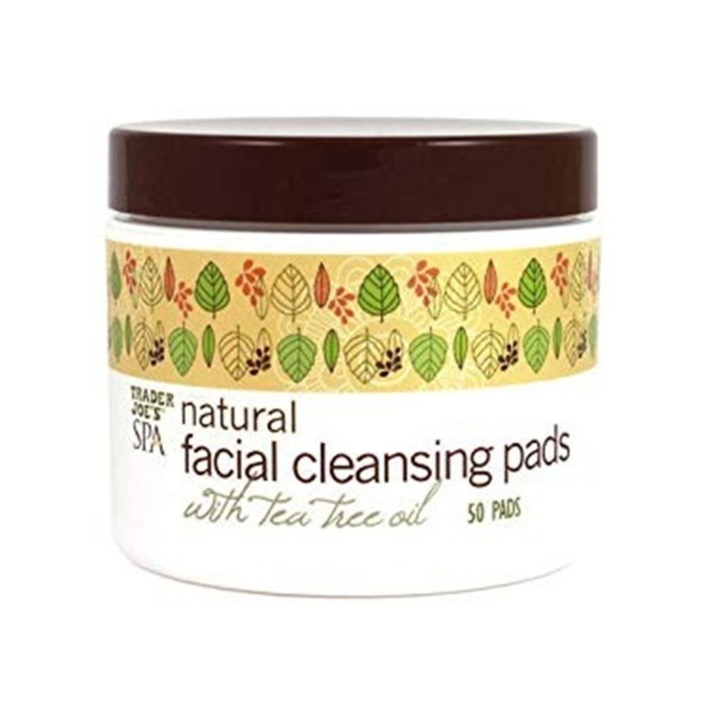 Trader Joe's Spa Natural Facial Cleansing Pads with Tea Tree Oil 50 Pads NEW Gi